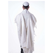 Talith Gadol « Tsemer » Alef Alef blanc