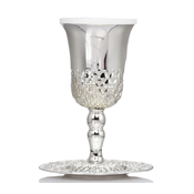 Verre à Kidoush de luxe en plaqué argent